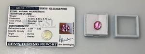 lot 111 image: AGSL Labs Natural Poudretteite 5.00 CT. Pinkish Excellent Oval Cut (With Card)