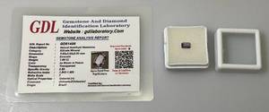 lot 116 image: GDL Labs Natural Amethyst Gemstone Emerald Cut  1.00 Ct. (With Card)