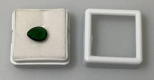 lot 123 image: 2.50 Ct.&nbsp Lab Created Pear Cut Emerald Green Gemstone (In Protective Case)