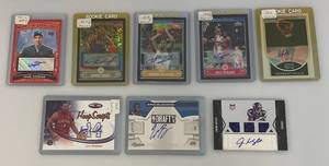 lot 152 image: Misc. Autographed Sports Cards Including Jarius Wright And More (In Protective Sleeves)