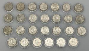 lot 19 image: Uncirculated Statehood Quarters (In Plastic Protectors)