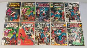 lot 201 image: Misc. Vintage 60 Cent CAPTAIN AMERICA Comics (Bagged And Carded)