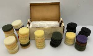 lot 217 image: Large Group Of 3 Scrub Pads & Roll Of Plastic Drop Cloth