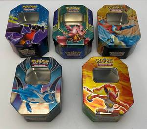 lot 231 image: Misc. Collectible POKEMON Decorative Tins (Tins Only)