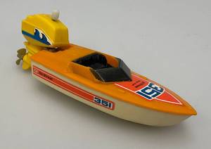 lot 233 image: 1978 Collectible Ski Streak Wind Up Plastic Bathtub Boat 5 34 (WORKS)