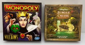 lot 237 image: Vintage Collectible DISNEY Board Games Including Monopoly Disney VILLIANS And Disney Parks JUNGLE CRUISE Adventure Game (NEW OLD STOCK)