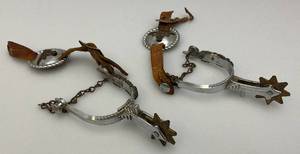 lot 240 image: Very Cool Vintage Decorative Kids Spurs (One Strap Broken)
