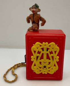 1930's-40's Hurdy Gurdy Mattel Musical Crank Toy With Dancing Monkey (Works But Needs Oiling)