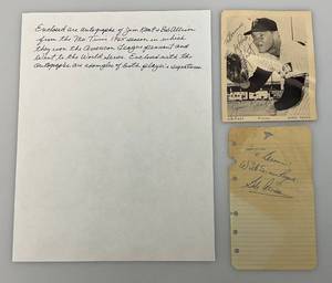 1965 Twins Autographed Photo Of Jim Kaat And Paper Signed By Bob Allison With Provenance