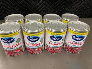 lot 213 image: RI 4 - Ocean Spray Whole Berry Cranberry Sauce - Set of 8 Cans