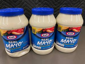 lot 300 image: WY 4 - Kraft Real Mayo 30 oz Jars (Lot of 3) - Creamy & Smooth