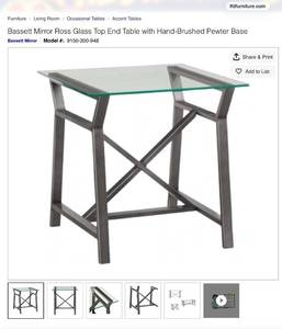 lot 1006 image: Bassett Mirror Company Ross Square End Table Base 9150-LR-200B
