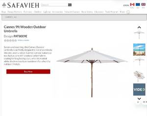 lot 1010 image: Safavieh Cannes 9ft Wooden Outdoor Umbrella PAT8009E