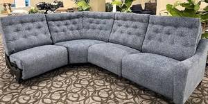 lot 17 image: Parker Living Heritage Chelsea Collection Sectional Sofa - L-shaped Gray Upholstery