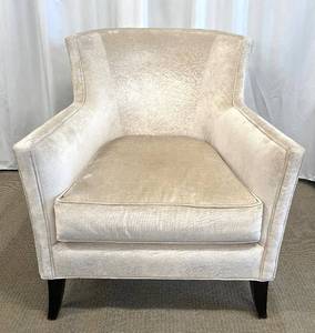 lot 45 image: Light Ivory Velvet Club Chair