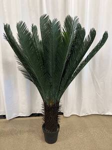 lot 73 image: Faux Sago Palm Artificial Plant in Pot - 48 Inches Tall