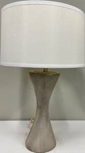 lot 122 image: Table Lamp - Hourglass Base & White Drum Shade