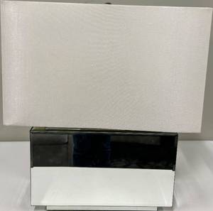 lot 160 image: Table Lamp - Mirror Base & Rectangular Shade