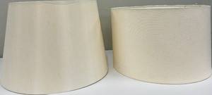 lot 172 image: Lamp Shades - Cream Fabric - Pair