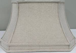 lot 178 image: Beige Fabric Lamp Shade - Barrel Style, Linen-Look