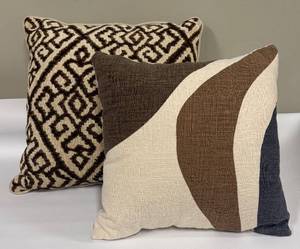 lot 307 image: Bloomingville Accent Pillow & Geometric Pattern Pillow