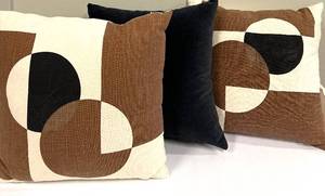 lot 311 image: Bloomingville Cushions (Lot of 3) - 100% Cotton Geometric Throw Pillows