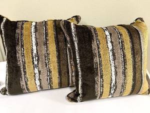 lot 315 image: Decorative Striped Throw Pillows (Lot of 2)