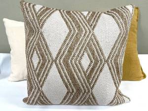 lot 340 image: 3 Decorator Pillows including Classic Concepts Geometric Throw Pillow 22 x 22 - Polyester Filling