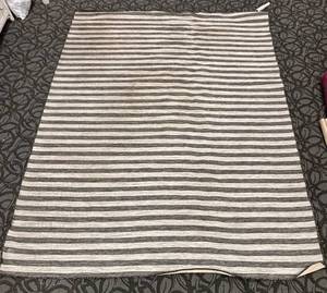 lot 507 image: Striped Indoor Rug - Grey & Cream