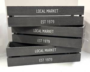 lot 640 image: Three Designers Image Local Market Gray Basket Crates