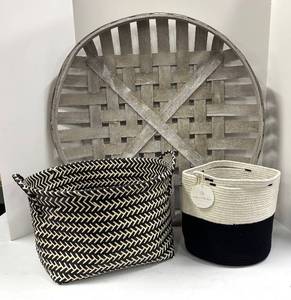 lot 677 image: Bins and Basket by Mia Mlange and More