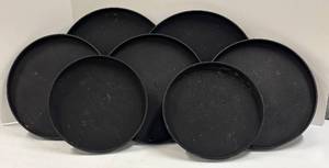 lot 683 image: Black Serving Trays - QTY 7