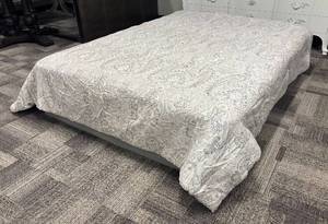 lot 421 image: Nicole Miller Home Queen Comforter - Paisley Pattern, Neutral Tones