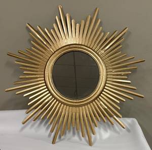 lot 701 image: Gold Tone Starburst Mirror Wall Decor