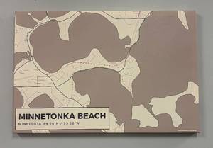 lot 707 image: Minnetonka Beach Canvas Print - Minnesota Map Art