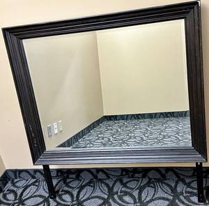 lot 734 image: Riverside Furniture Dresser Mirror - Dark Wood Frame
