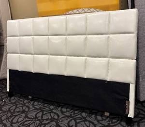 lot 805 image: Classy White Tufted King Headboard