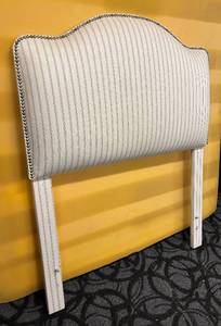 lot 820 image: Ballard Designs Upholstered Headboard with Nailhead Trim