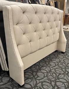 lot 832 image: Queen Upholstered Headboard - Tufted Diamond