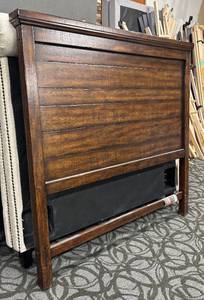 lot 835 image: Pottery Barn Mason Collection Rustic Mahogany Queen Headboard