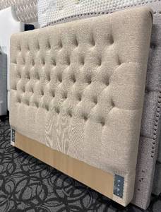 lot 841 image: Full Size Headboard by Coaster - Beige Tufted