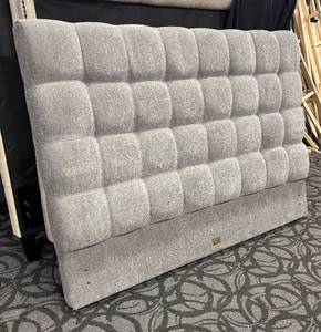 lot 843 image: Parker House Queen Headboard - Gray Upholstered Tufted