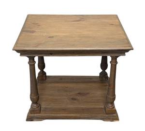 lot 34 image: Wood Side Table - 28 in W x 24 in D x 24 in H