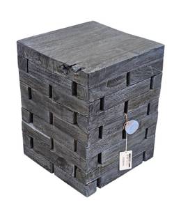 lot 35 image: Painted Wood Accent Table - 14 in x 14 in Top, 18 in High #1