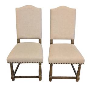 lot 37 image: Coaster Fine Furniture 106082 Pair Upholstered Side Chairs - Nailhead Trim, 20W x 21D x 18H Seat, 42H Back
