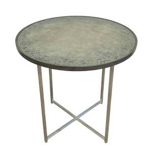 lot 43 image: Room & Board Round Glass Top Accent Table RBRAMT27W - 27 in Dia, 26 in H