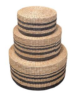 lot 54 image: Three-Tier Woven Round Baskets - 24 in Dia Bottom, 12 in H