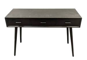 lot 58 image: Black Console Table - 3-Drawer - 42 x 15 x 29 in