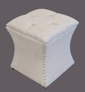 lot 80 image: Amelia Tufted Storage Ottoman - Card Gray - 17x17x19