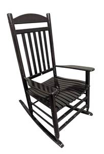 lot 591 image: Black Wood Rocking Chair - 27 in W x 34 in D x 18 in Seat Height x 45 in Back